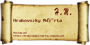 Hrabovszky Márta névjegykártya