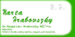 marta hrabovszky business card